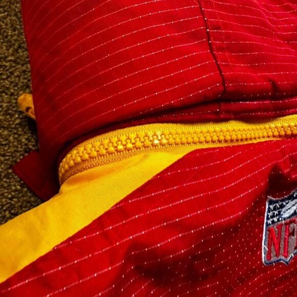 Vintage Kansas City Chiefs Logo Athletic puffer‎ jacket with removable hood XL - Picture 6 of 7